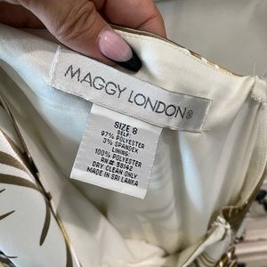 Maggy London satin one shoulder dress.